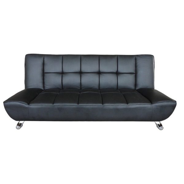 Boston Futon Sofa Bed – Black Faux Leather