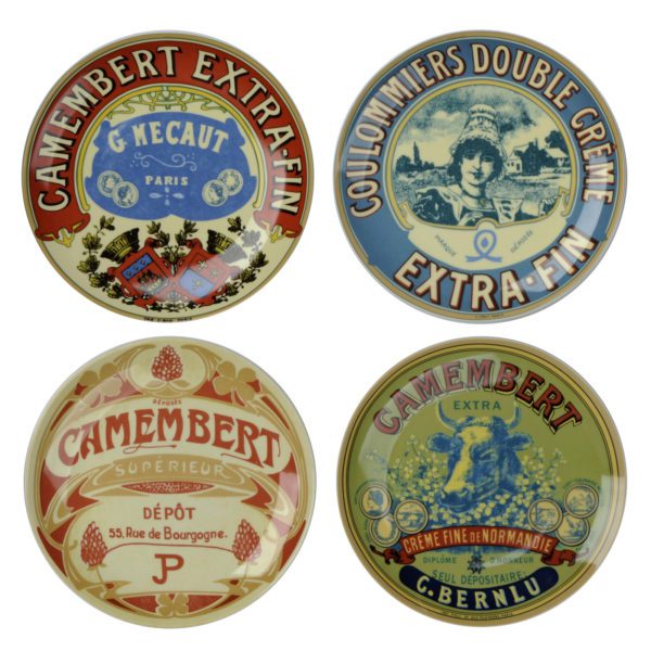Vintage Style Set of 4 Classic Camembert Plates
