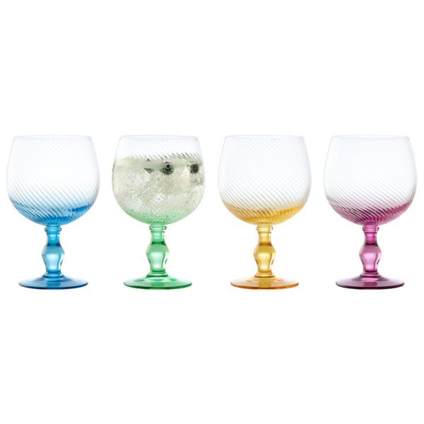 Set Of 4 Swirl Gin Glasses